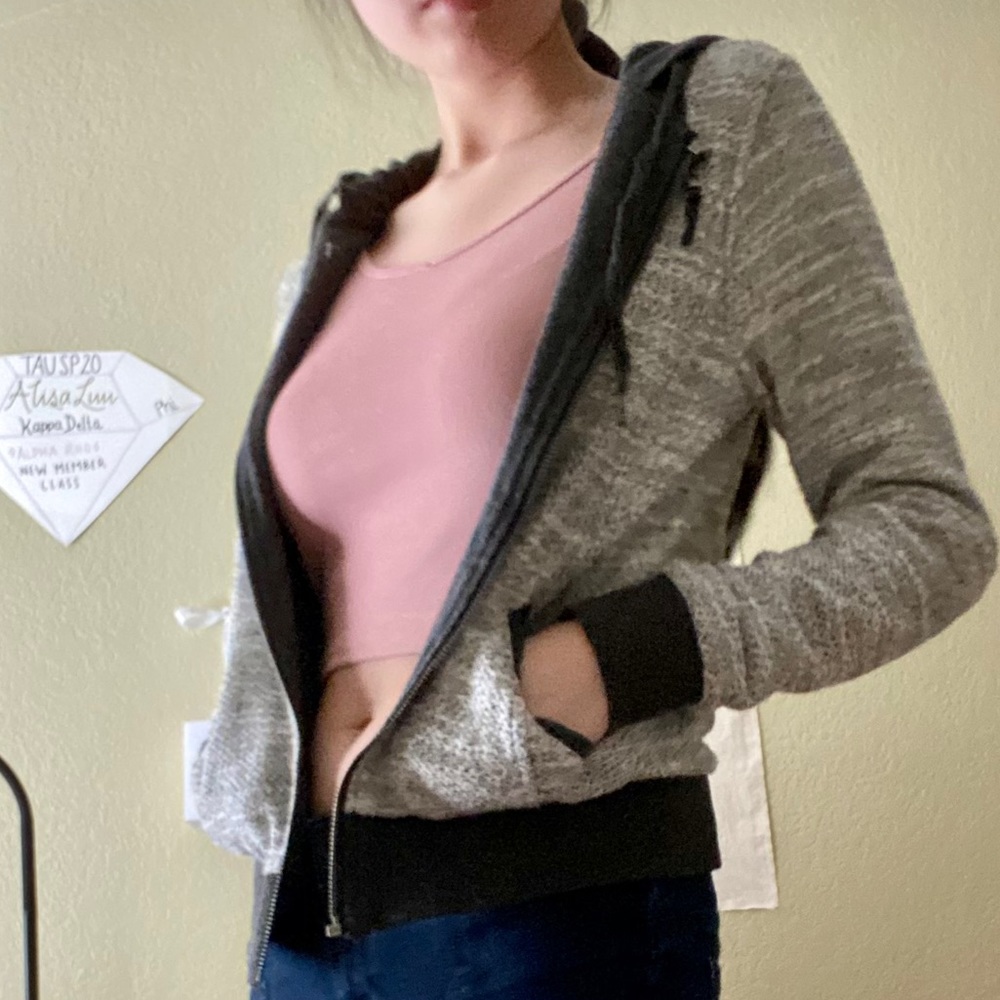 Empyre Gray Bomber Jacket w Dark Gray Lining/Hem